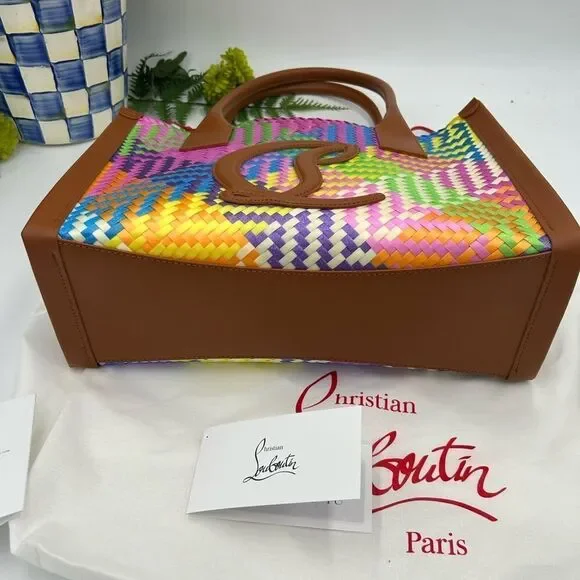 Women’s Christian Louboutin side-by-side tote with removable pouch made in Italy - Picture 7 of 12